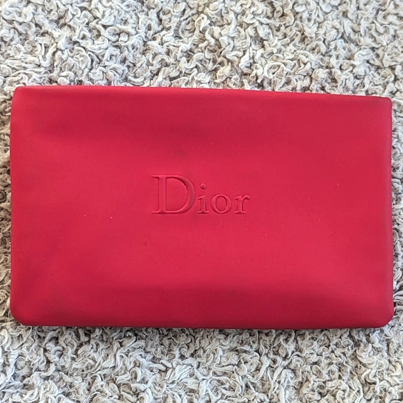 Dior Bags Dior Beaut Cosmetic Bag Makeup Pouch Zippered Red Parfums Christian Dior Poshmark